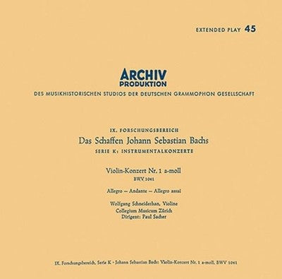 wolfgang schneiderhan Mozart Violin Concerto No. 4; J.S. Bach Violin Concerto No