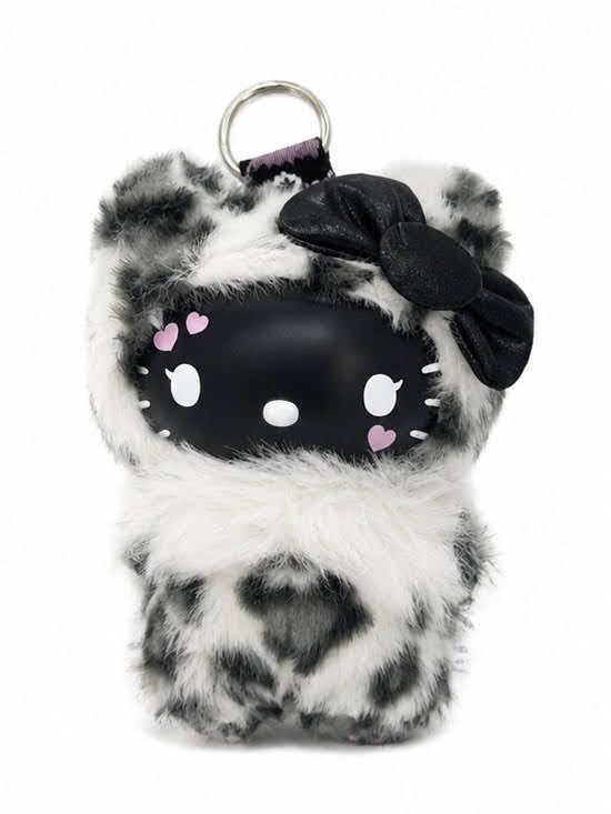 Nakajima Corporation Fine Face Mini Hello Kitty Black Leopard Face Mascot NEW