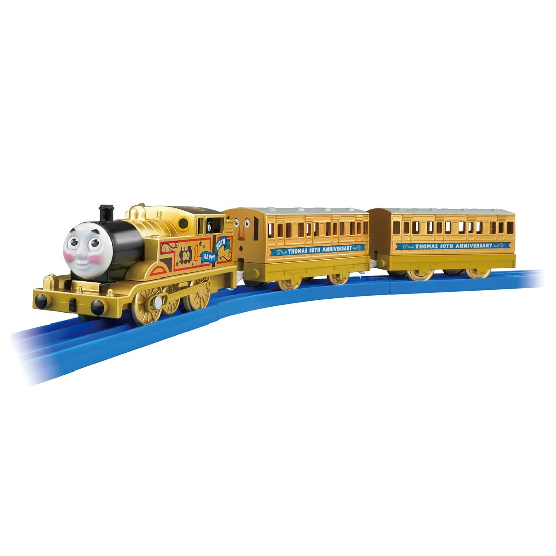 'Takara Tomy Plarail Thomas Gold Train Original Story 80th Anniversary Japan NEW'
