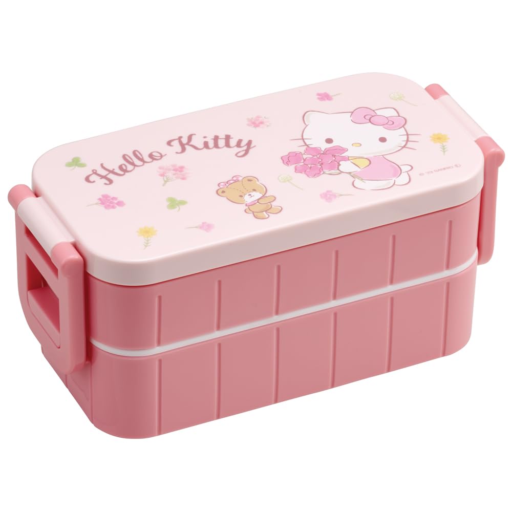 'Skater Hello Kitty Flower Wreath Lunch Box Sanrio Bento Box 600ml NEW'