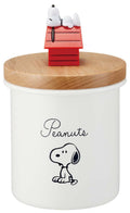 'Skater Snoopy Peanuts Enamel Canister 750ml Wooden Lid Mascot Storage NEW'