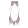SUNLEMON P-6462 Knee Cat Sleeping Plushie GY NEW