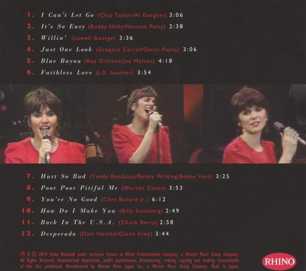 Linda Ronstadt – Live In Hollywood Japan CD WPCR-18147 NEW
