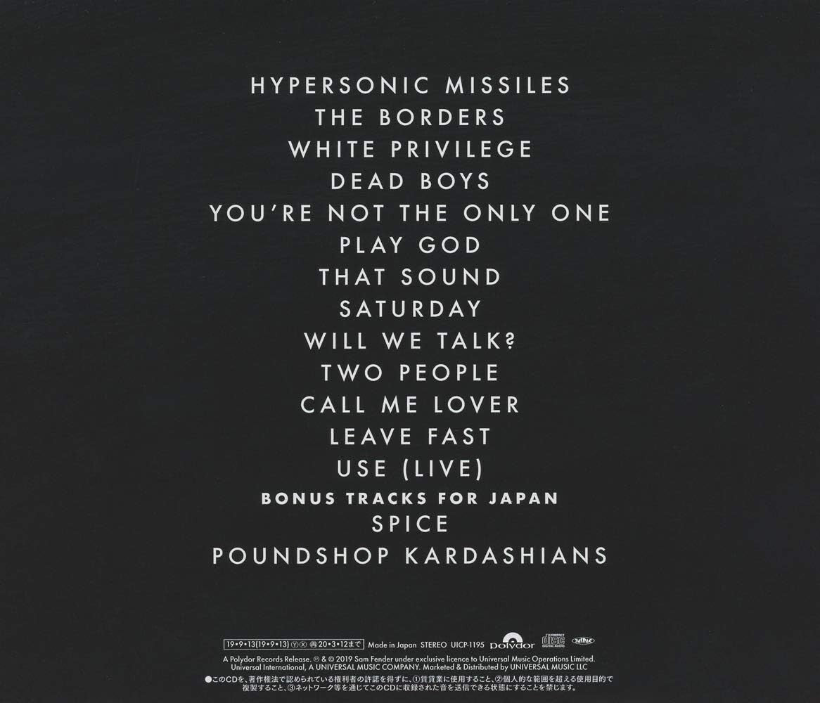 New SAM FENDER HYPERSONIC MISSILES WITH BONUS TRACKS CD from Japan