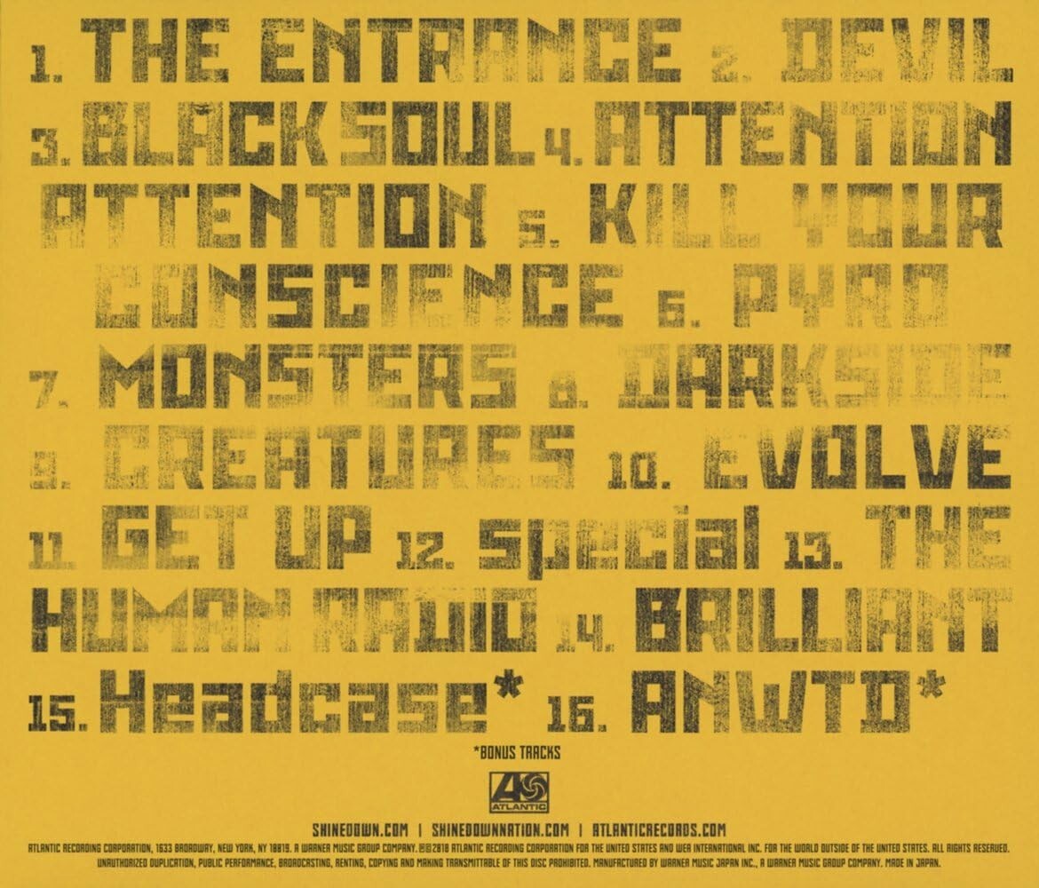 SHINEDOWN-ATTENTION ATTENTION-JAPAN CD New