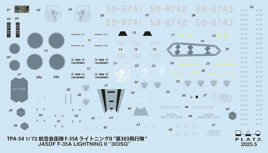 Platz 1/72 Air Self-Defense Force F-35A Lightning II 303rd Squadron Plastic NEW