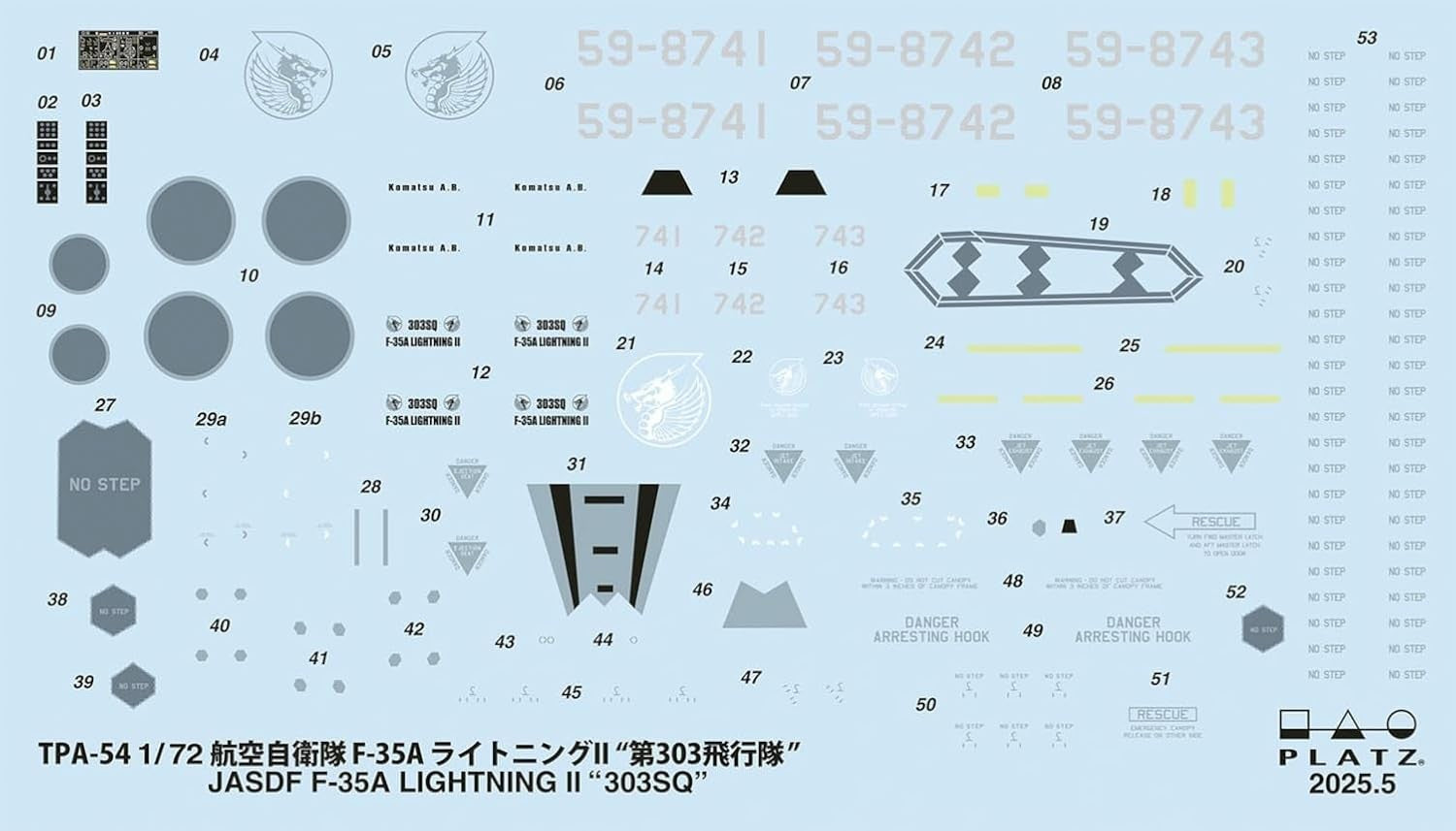 Platz 1/72 Air Self-Defense Force F-35A Lightning II 303rd Squadron Plastic NEW
