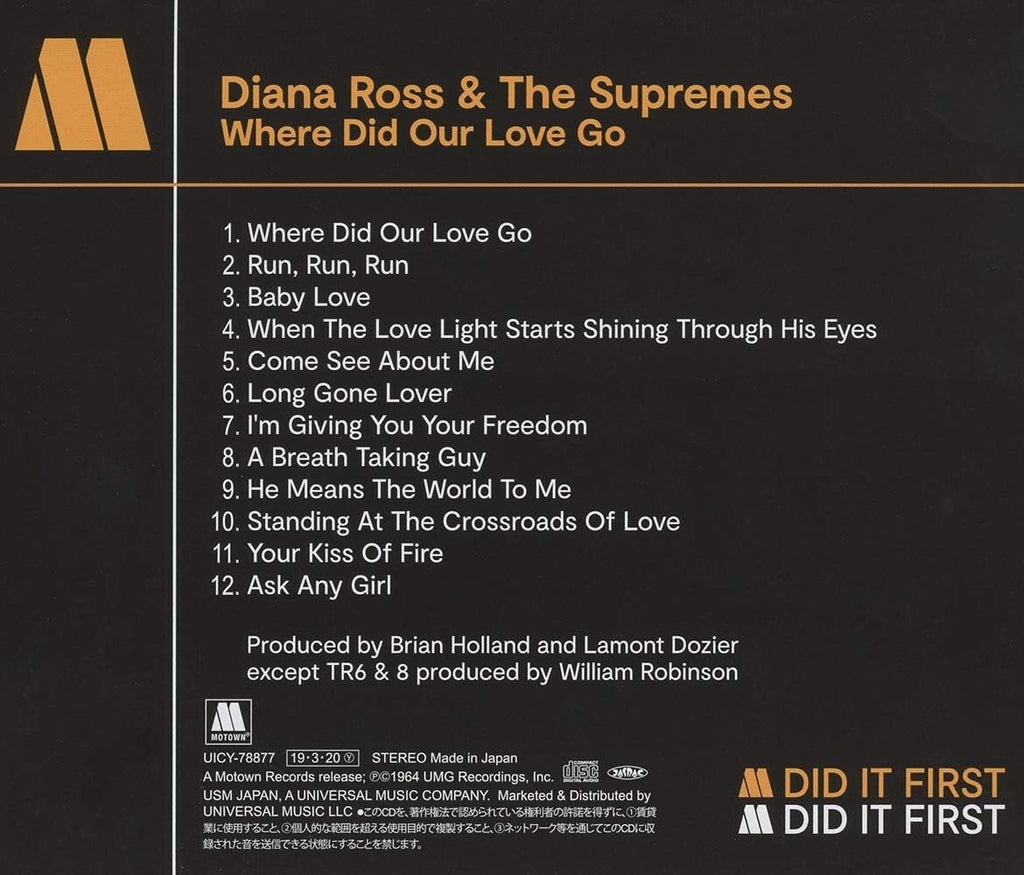 The Supremes CD Where Did Our Love Go Japan NEW