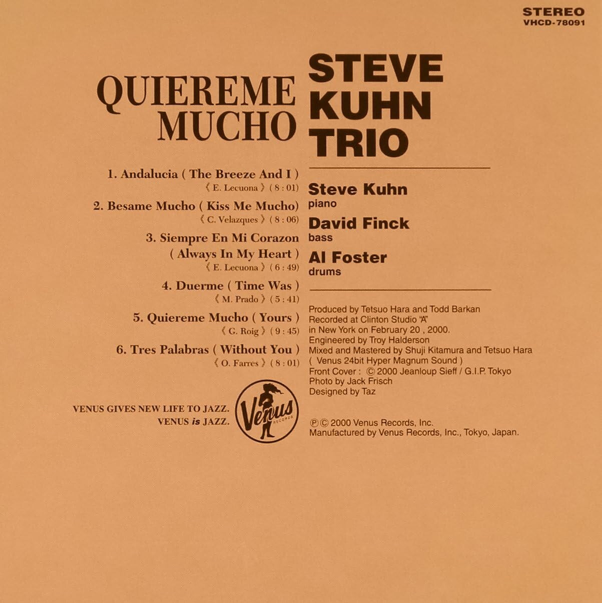 Steve Kuhn Trio Jazz Piano CD Quiereme Mucho Paper Japan Sleeve NEW