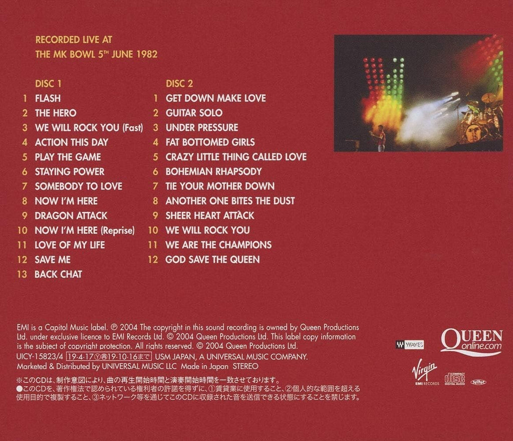 New QUEEN ON FIRE LIVE AT THE BOWL 1982  (Jewel Case) JAPAN ONLY 2 SHM CD SET