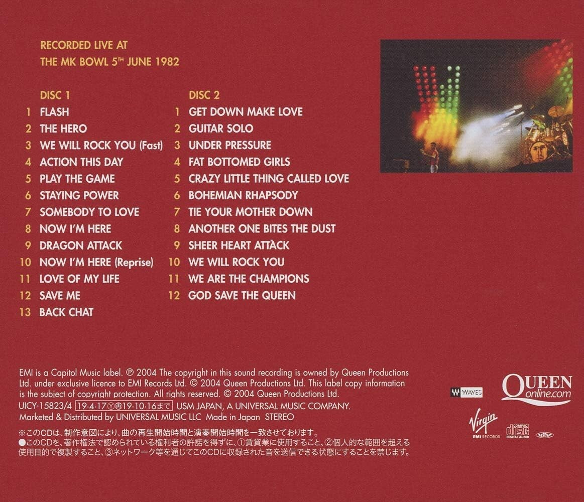 New QUEEN ON FIRE LIVE AT THE BOWL 1982  (Jewel Case) JAPAN ONLY 2 SHM CD SET
