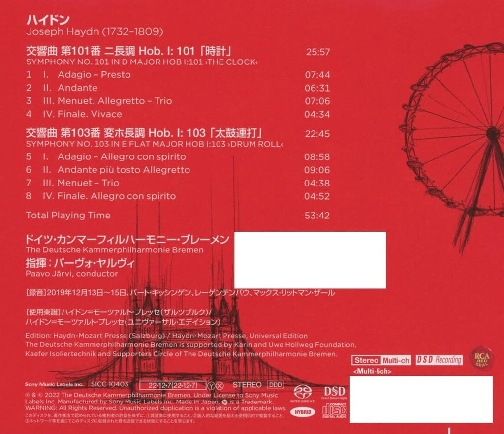 New Haydn: Symphony No. 101 Clock & No. 103 Taiko Hit