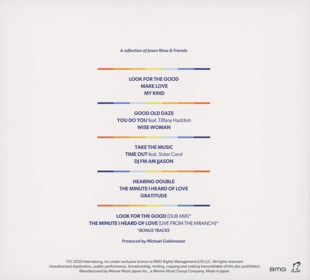 New JASON MRAZ-LOOK FOR THE GOOD-JAPAN CD BONUS TRACK