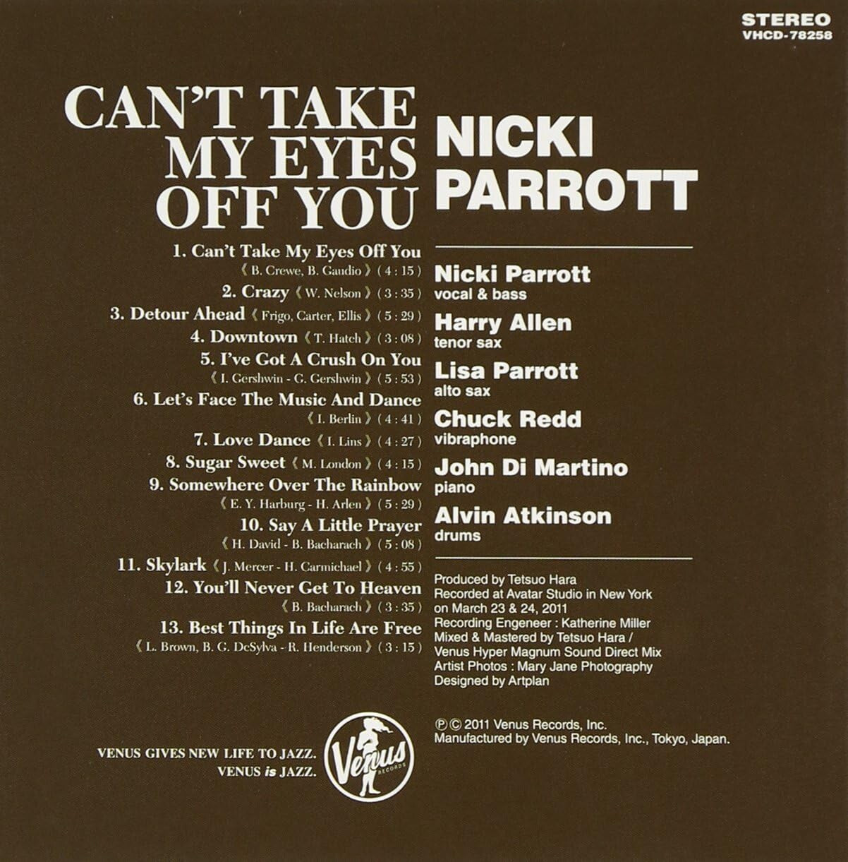 New CD Nicki Parrott Jazz Bass  Cant Take My Eyes Off You Paper Slv from Japan