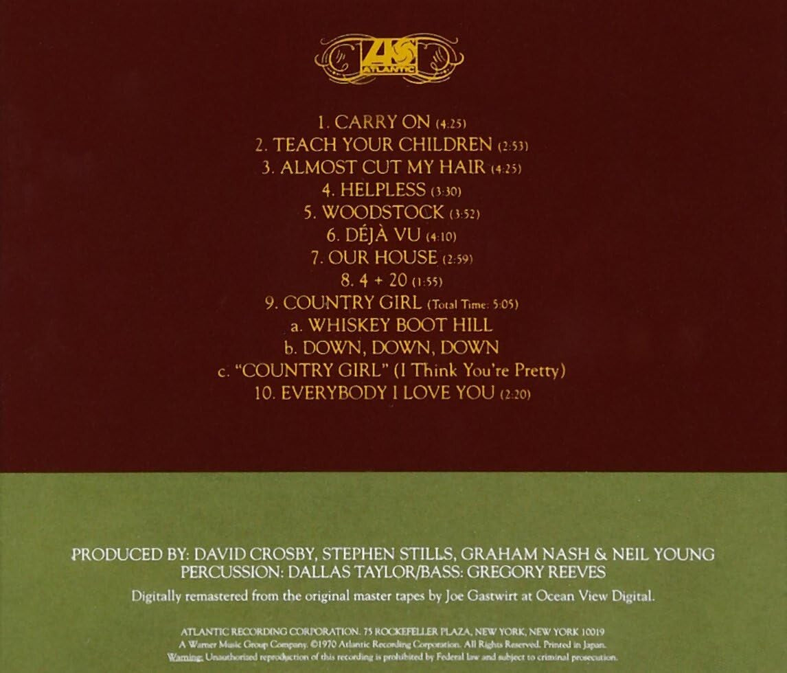 Warner Music Japan Deja Vu CD Crosby Stills Nash & Young From Japan NEW