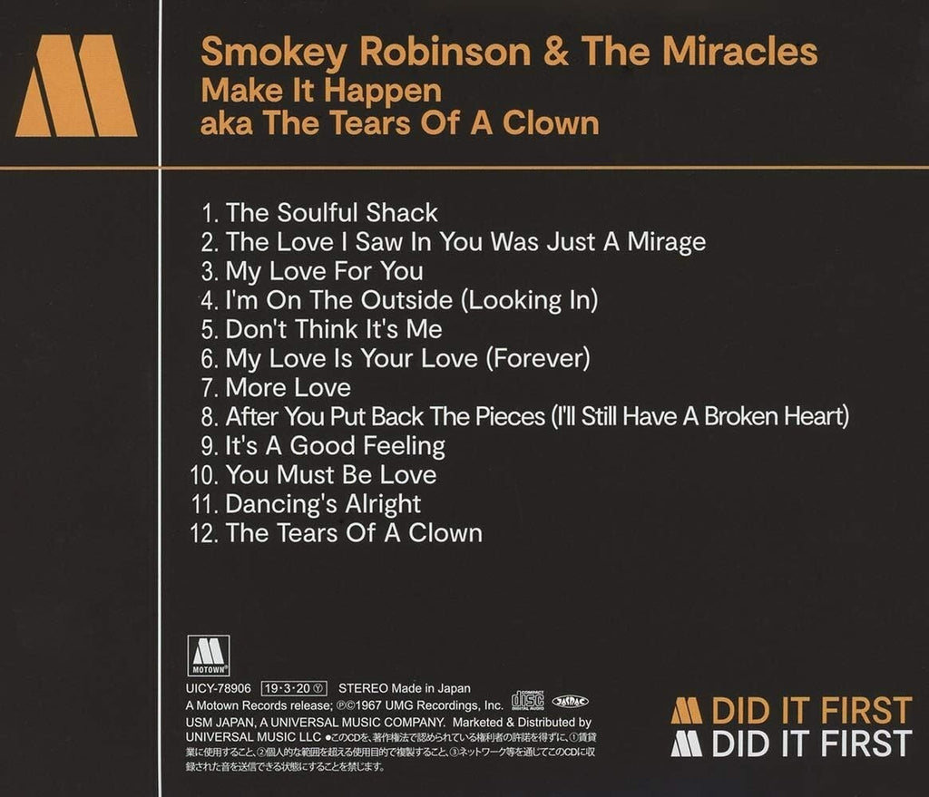 Smokey Robinson & The Miracles Make It Happen Aka Tears Of A Crown Japan CD new
