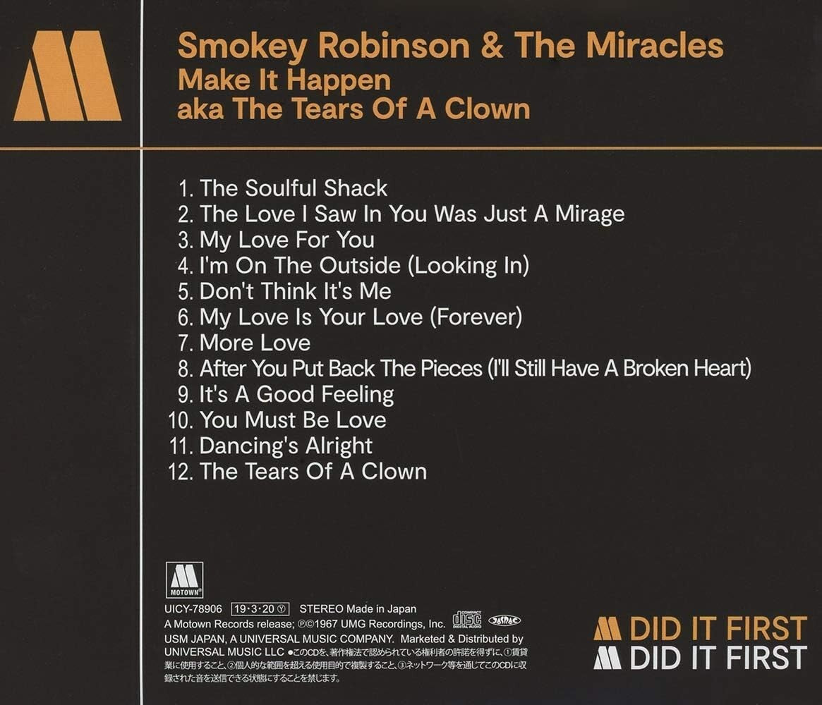 Smokey Robinson & The Miracles Make It Happen Aka Tears Of A Crown Japan CD new