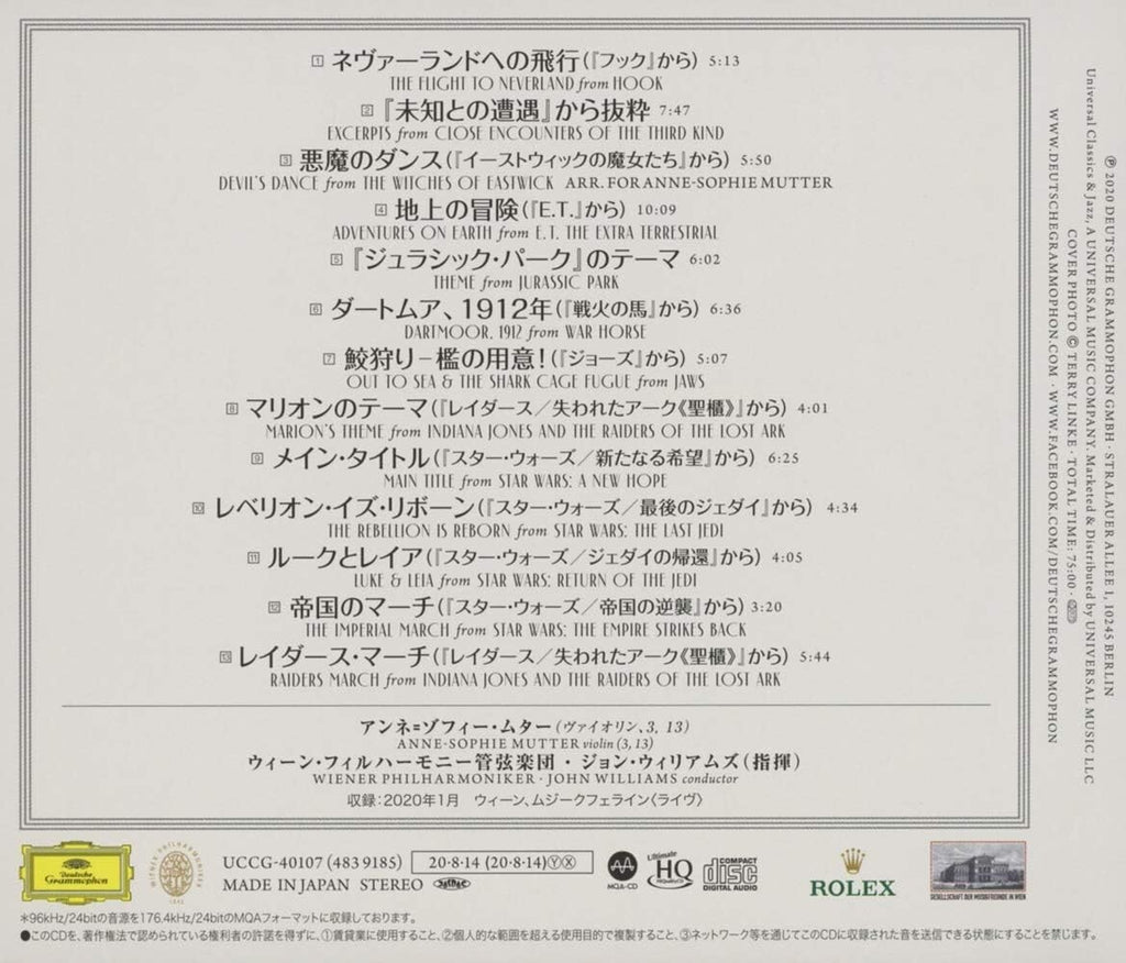 John Williams Live In Vienna Cd Album Regular Uhq-Cd Mqa-Cd UHQCD New