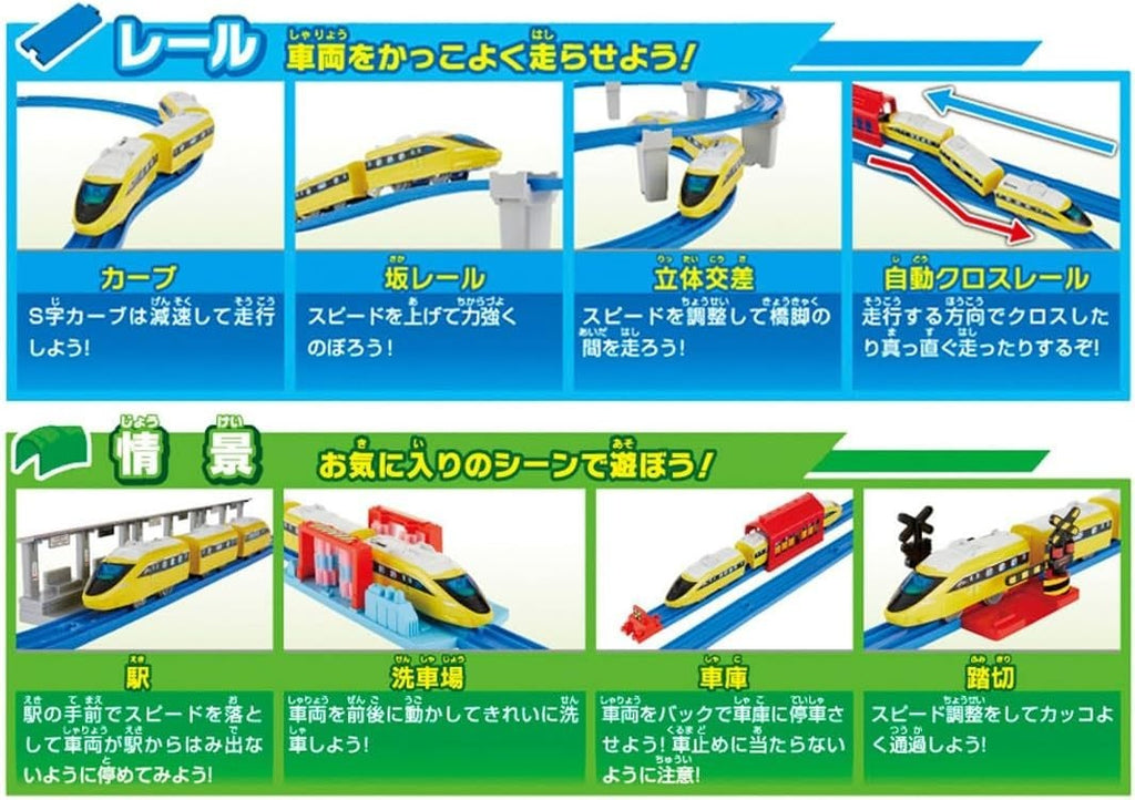 Takara Tomy Plarail Kimi Ga Driving! Grip Mascon Speed Yellow DX Set Train NEW