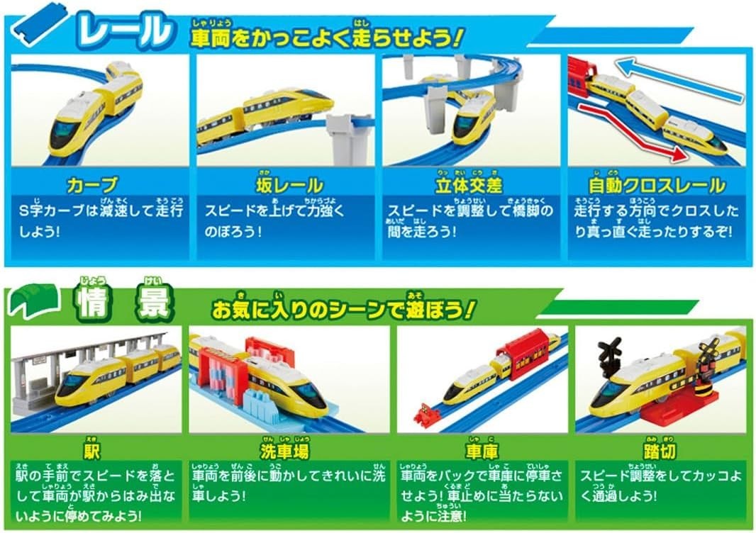 Takara Tomy Plarail Kimi Ga Driving! Grip Mascon Speed Yellow DX Set Train NEW