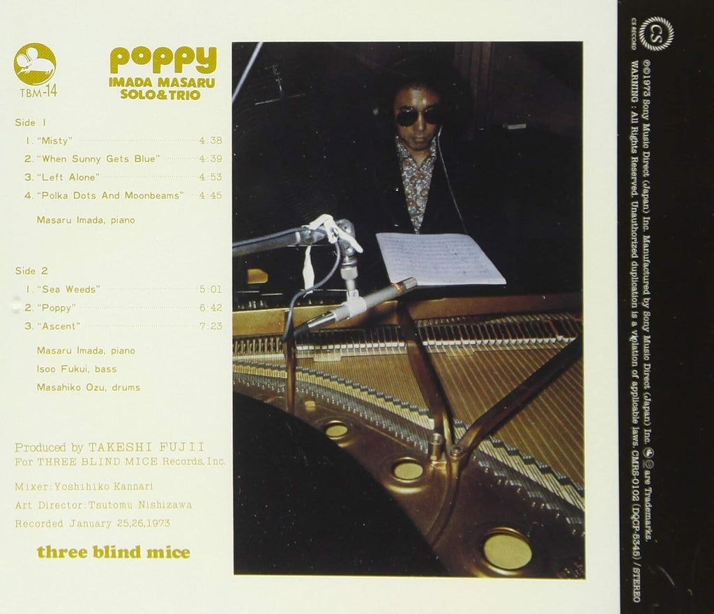 TBM IMADA MASARU SOLO & TRIO POPPY JP CD New