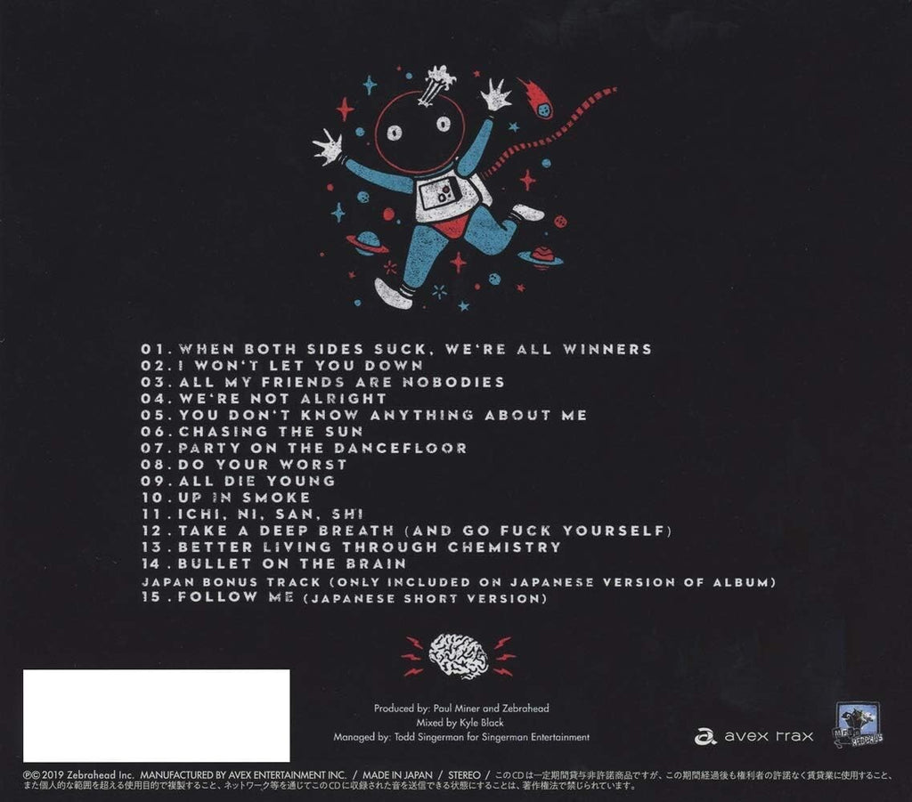 New Zebra Head Brain Invaders Japan Music CD Bonus Track