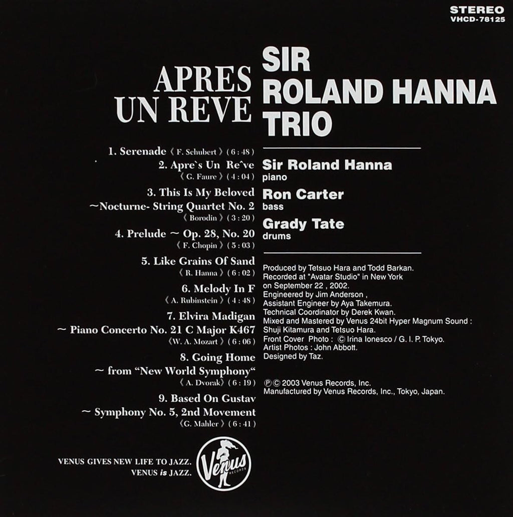 Sir Roland Hanna/Ron Carter/Grady Tate Jazz CD Apres Un Reve Japan OBI New