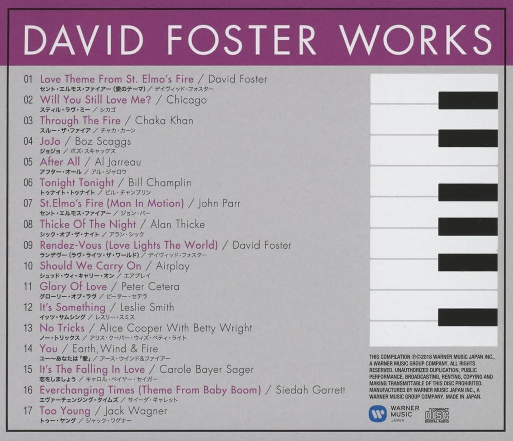 Various Artists David Foster Works Japan Music CD New