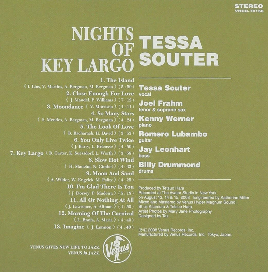 Tessa Souter Jazz Vocal CD Nights Of Key Largo Paper Sleeve OBI NEW