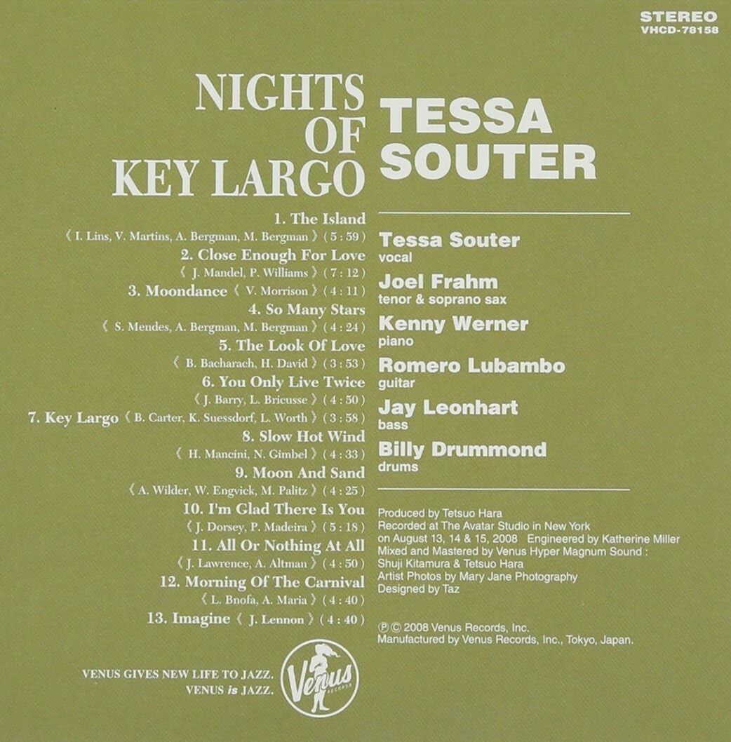 Tessa Souter Jazz Vocal CD Nights Of Key Largo Paper Sleeve OBI NEW