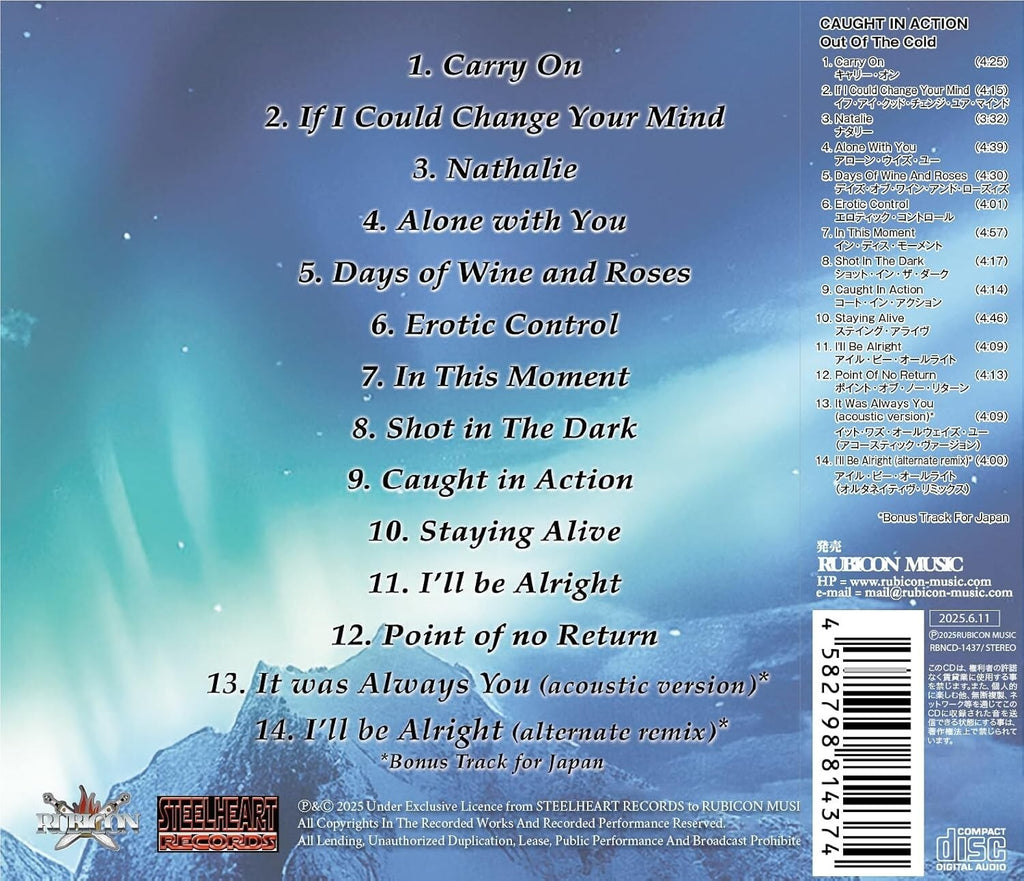 CD New  CAUGHT IN ACTION Out Of The Cold with Bonus Tracks 2025