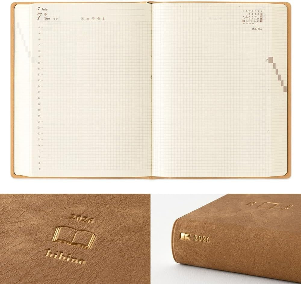 Midori Hibino 2026 Planner A6 Daily Camel 22401006 Starts December 2025 NEW