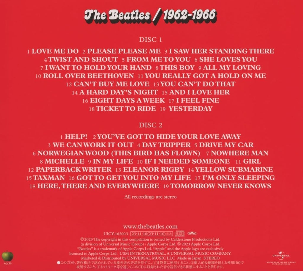 2023 THE BEATLES 1962-1966 , 1967-1970 JAPAN SHM CD SET NOW AND THEN NEW