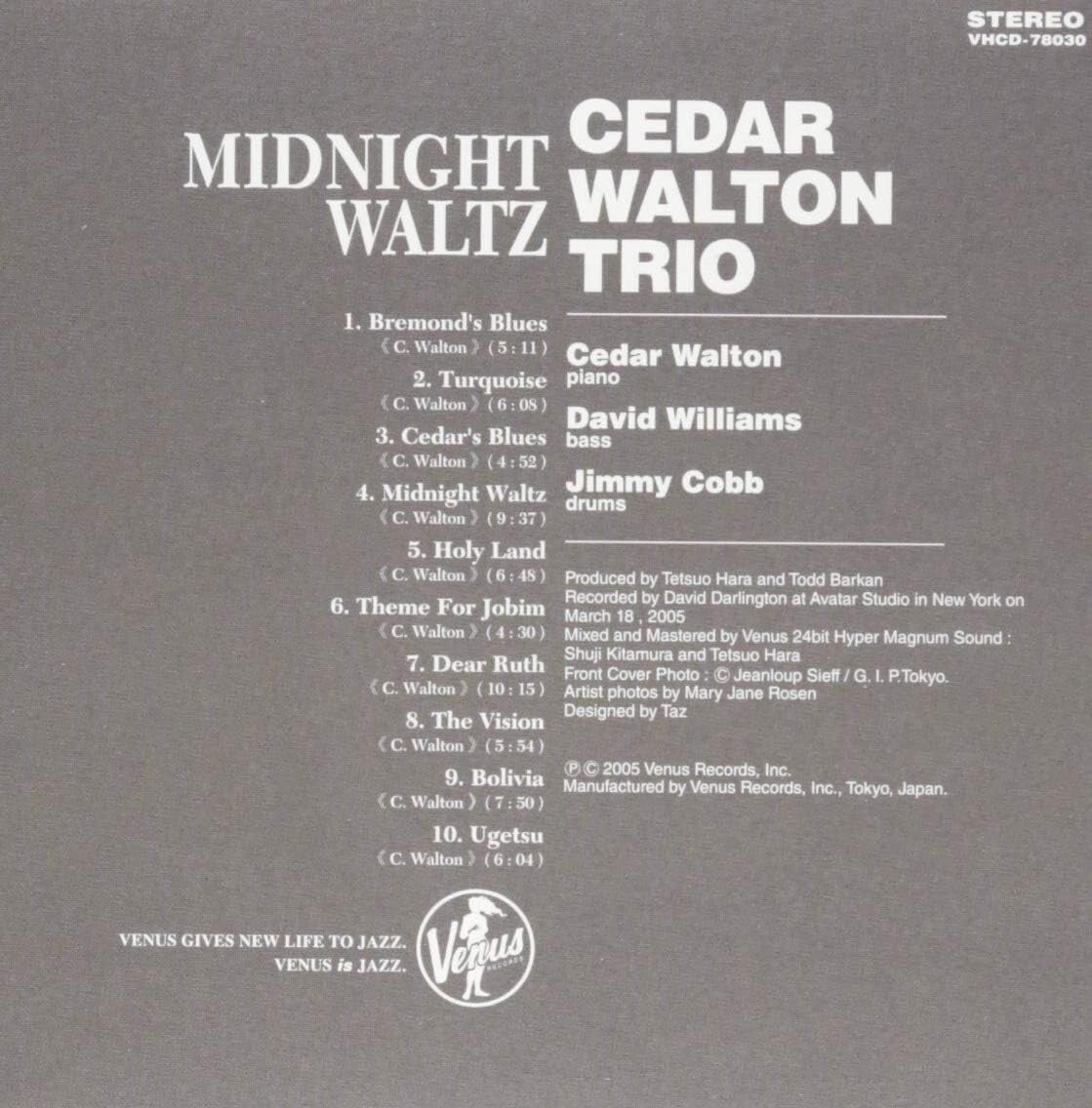 Cedar Walton Trio Jazz Piano CD Midnight Waltz New