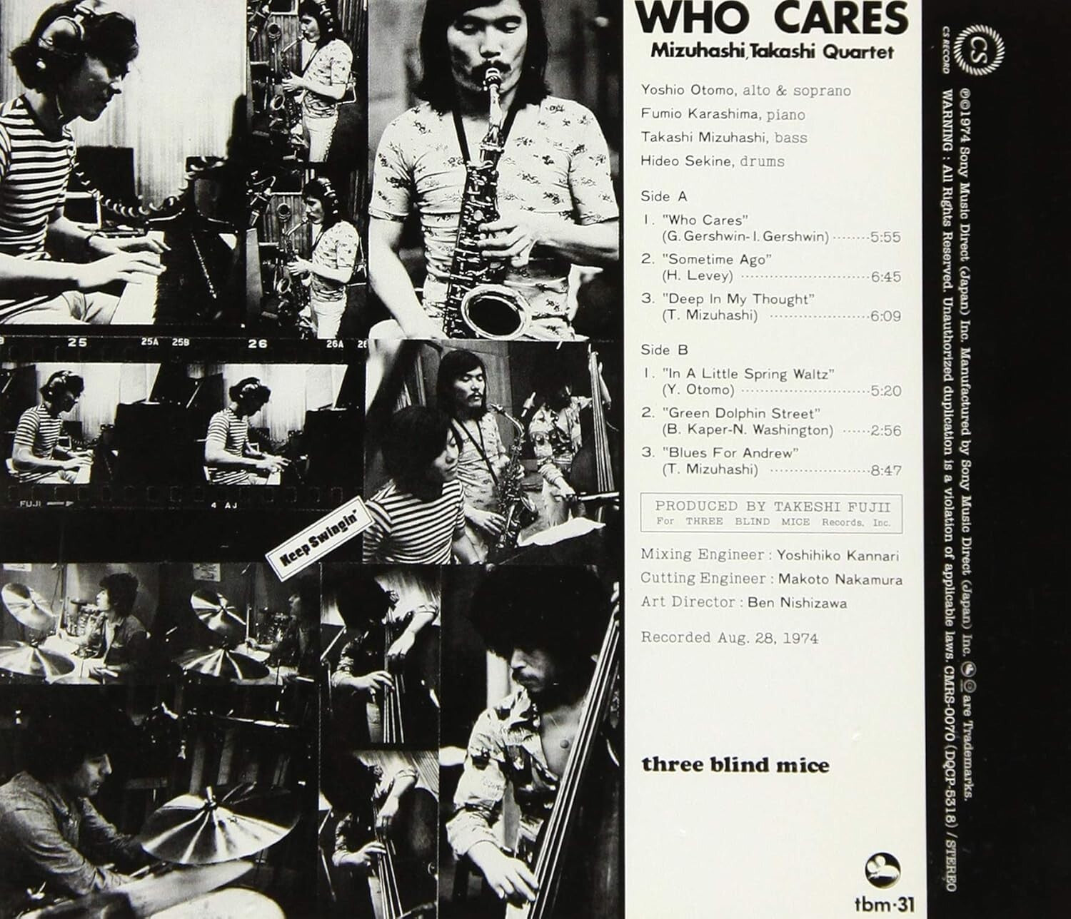 New TBM TAKASHI MIZUHASHI QUARTET WHO CARES JP CD