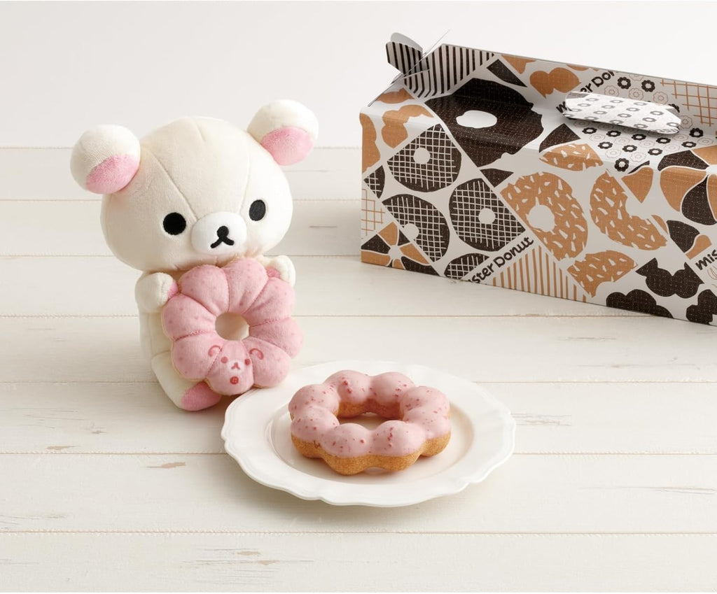 San-X Rilakkuma & quotRilakkuma x Mister Donut & quot Donut Roll Plush Toy New