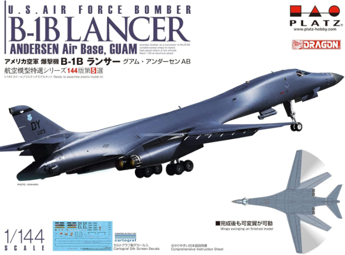 Platz 1/144 US Air Force Bomber B-1B Lancer Undersen AB Plastic Model New