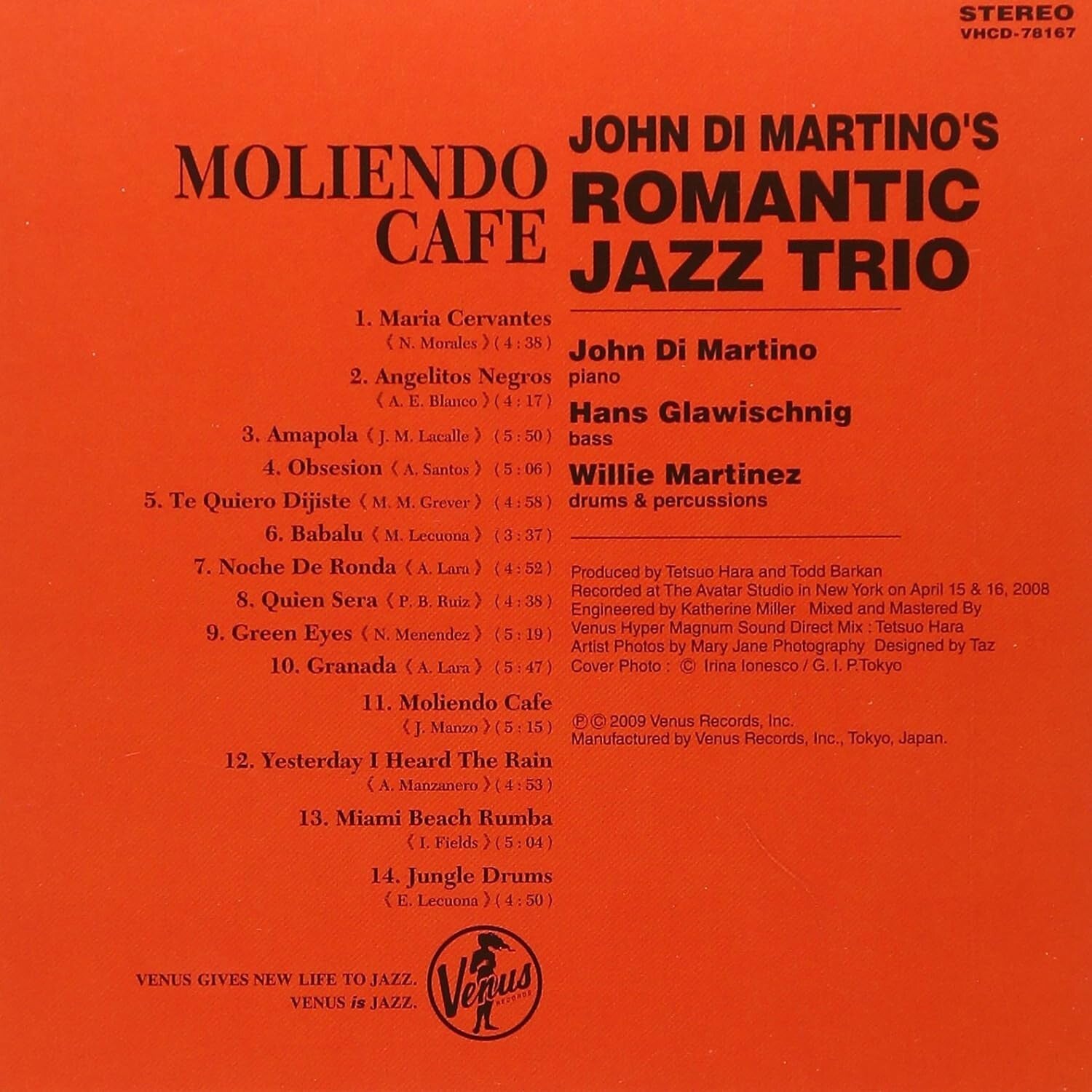 John Di Martinos Romantic Jazz Trio CD Moliendo Cafe Paper Sleeve OBI* NEW