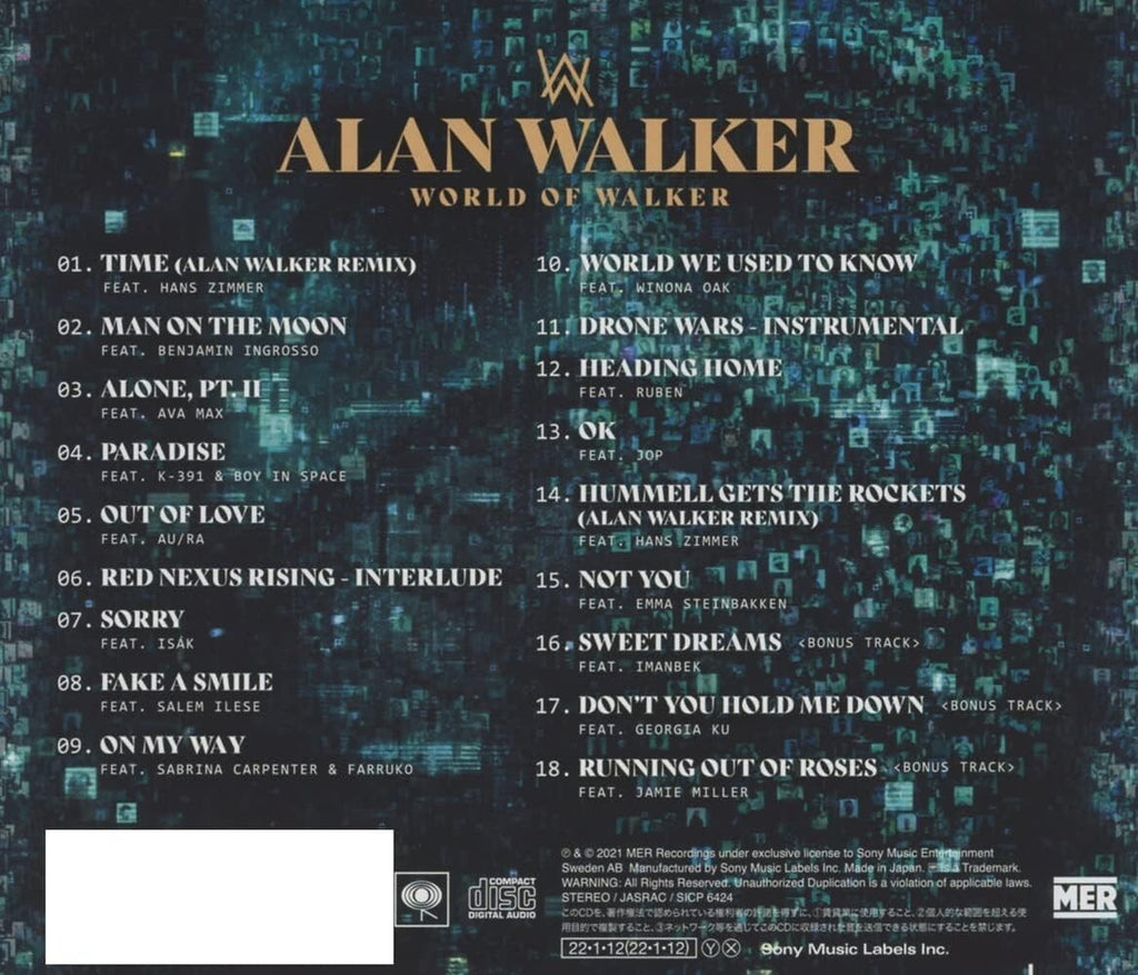 2022 ALAN WALKER WORLD OF WALKER WITH BONUS TRACKS JAPAN CD NEW