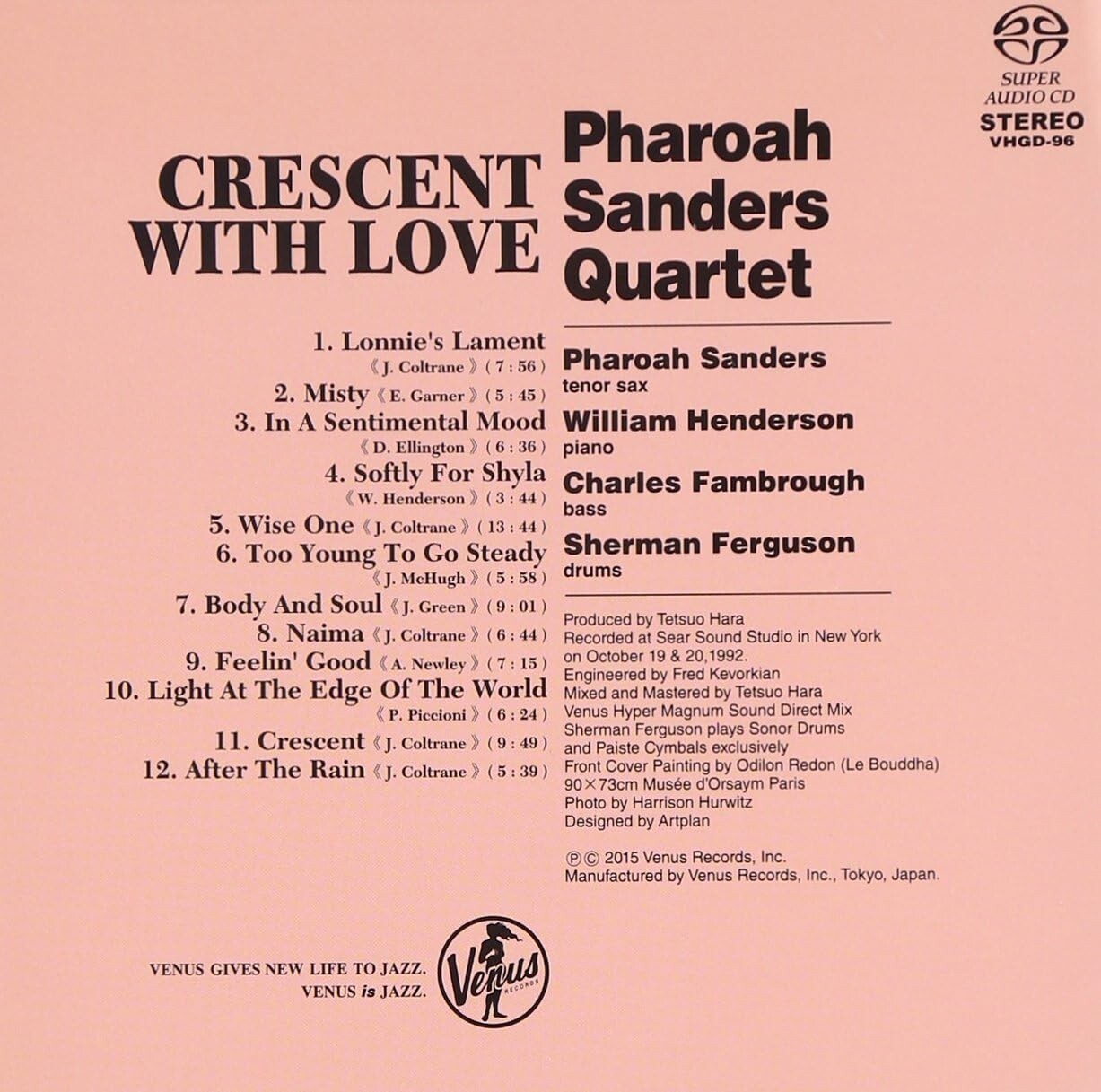 CD PHAROAH SANDERS QUARTET-CRESCENT WITH LOVE-CD New Japan