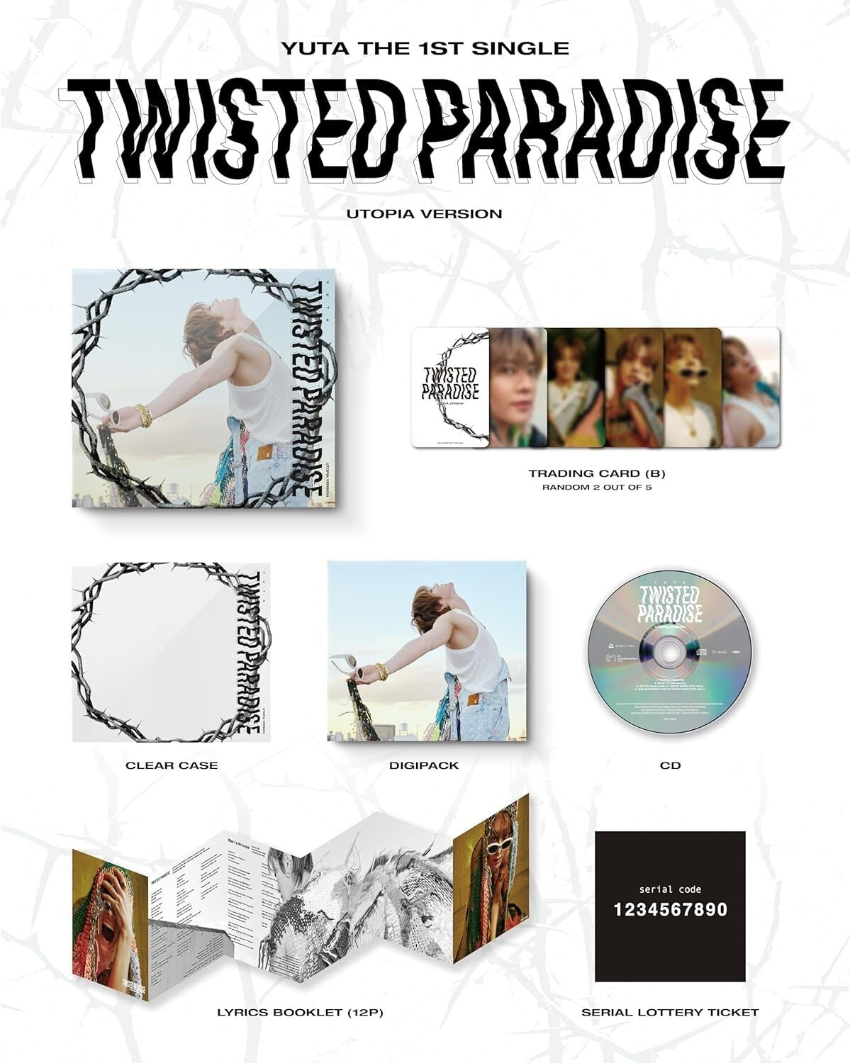 CD New NCT 127 YUTA TWISTED PARADISE Utopia Version Limited Edition 1st Single