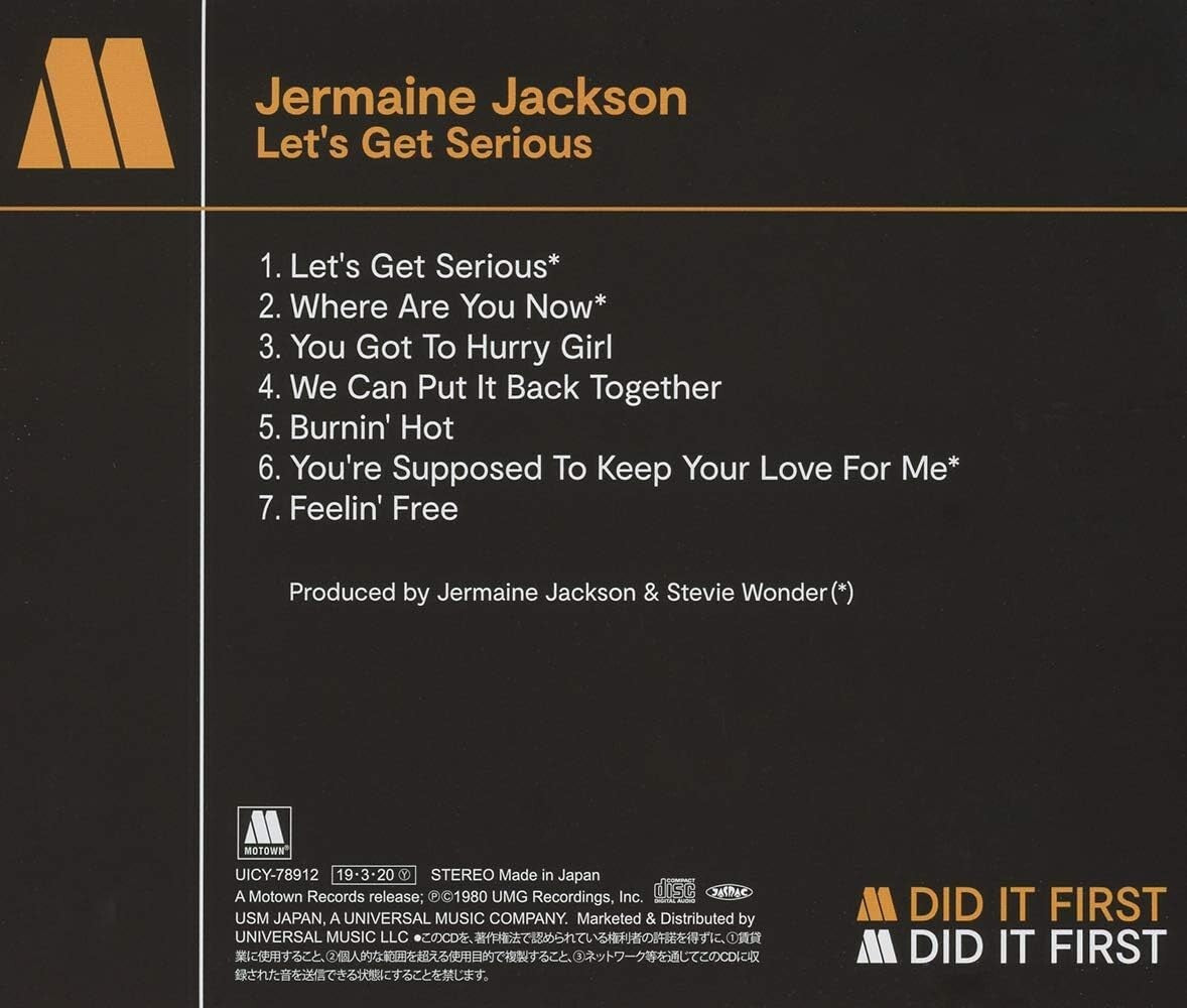 CD JERMAINE JACKSON -LETS GET SERIOUS from Japan New
