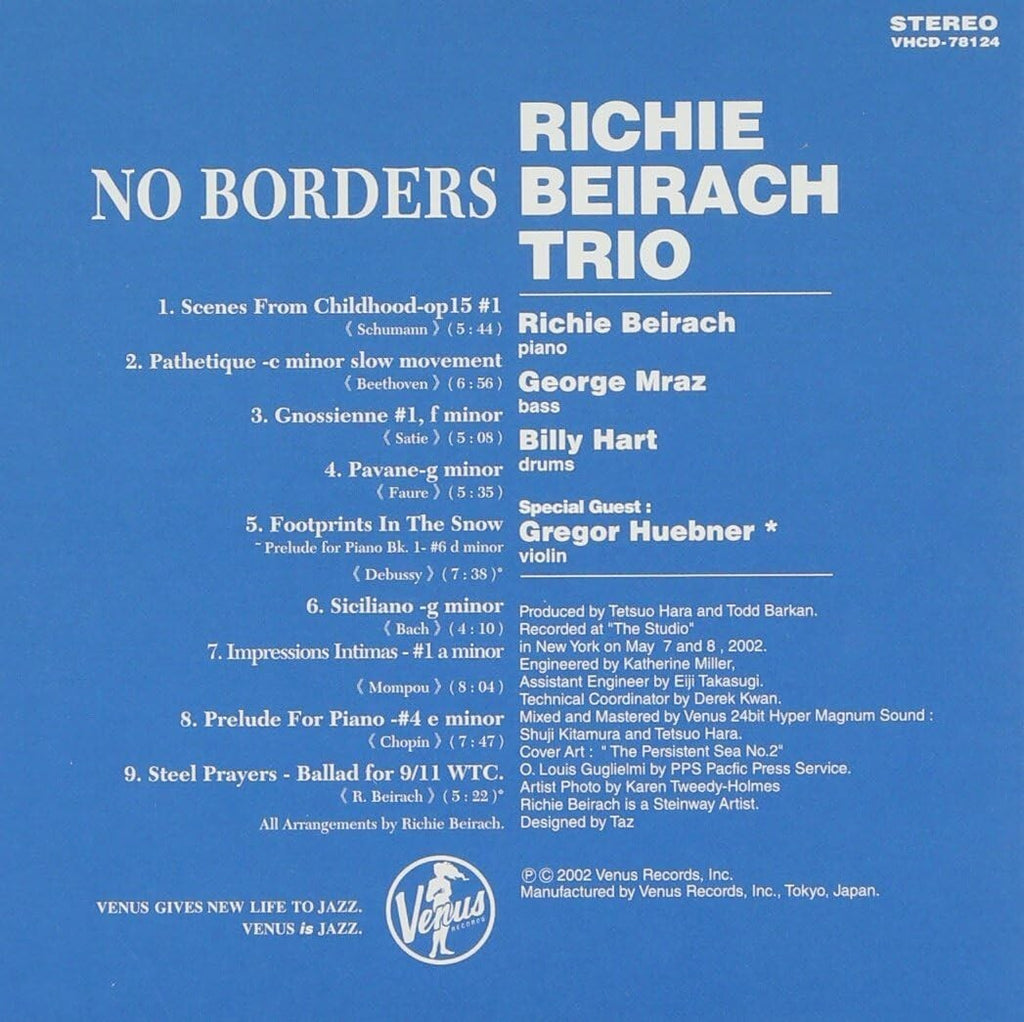 New Richie Beirach Trio Jazz Piano CD ”No Borders” Paper Sleeve Japan OBI