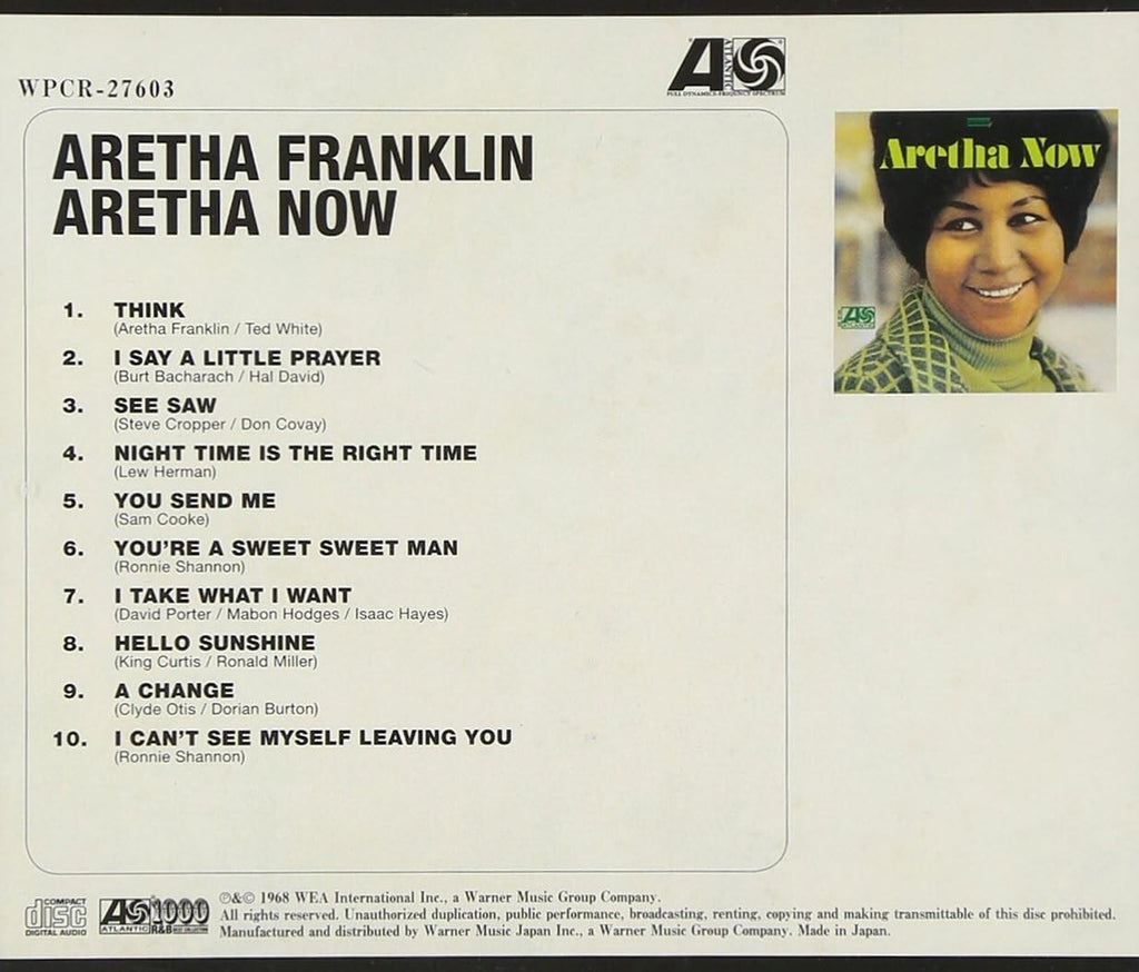 New Aretha Franklin CD Aretha Now  Japan OBI