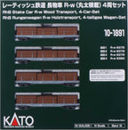 KATO 10-1891 N Gauge Rhaetian Railroad Long Car R-w Log Loading Set of 4 NEW