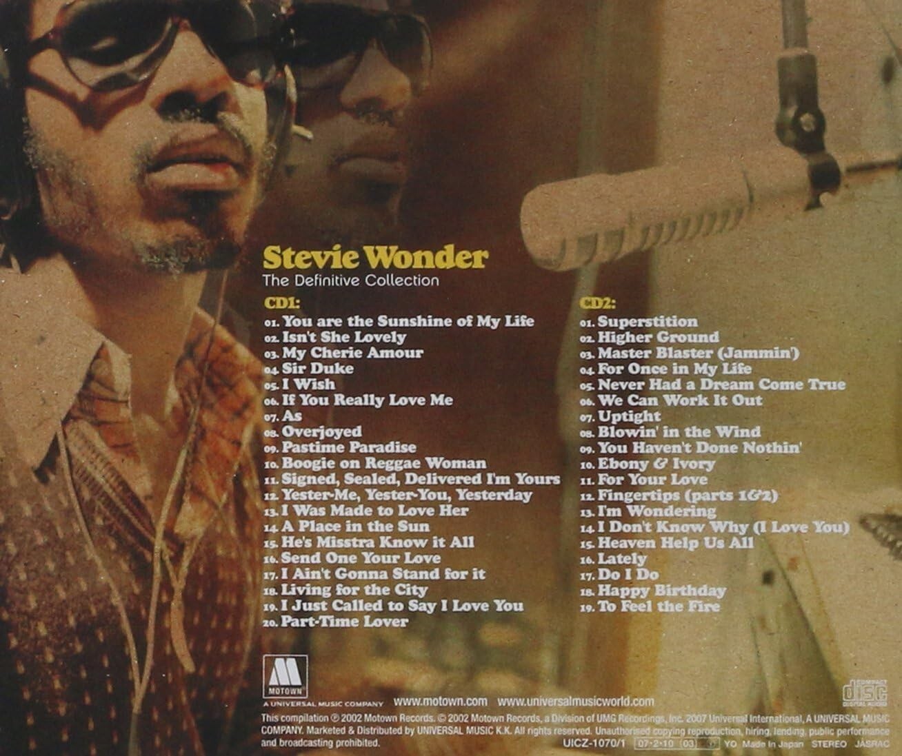 New STEVIE WONDER-THE DEFINITIVE COLLECTION-JAPAN 2 CD Ltd/Ed