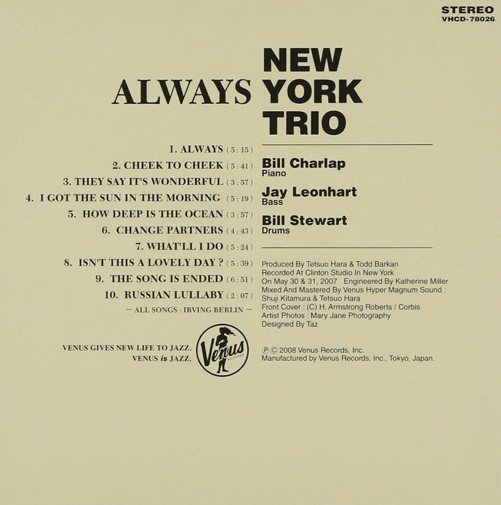 New York Trio Bill Charlap Jazz Piano CD ”Always” Paper Sleeve OBI New