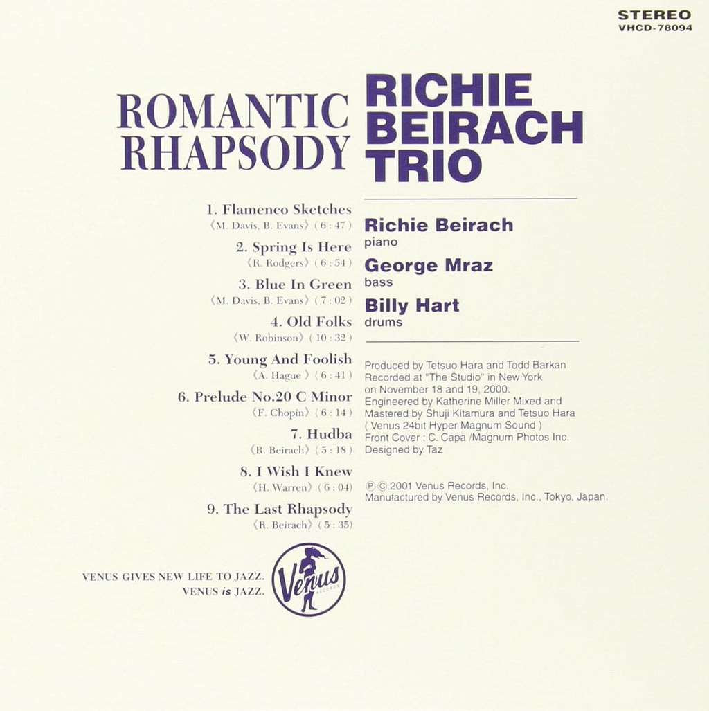 Richie Beirach Trio Jazz CD ”Romantic Rhapsody” Paper Sleeve NEW