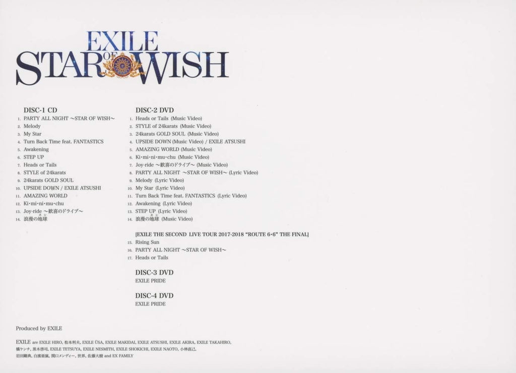 EXILE STAR OF WISH Deluxe Edition CD 3 DVD Photobook Japan New