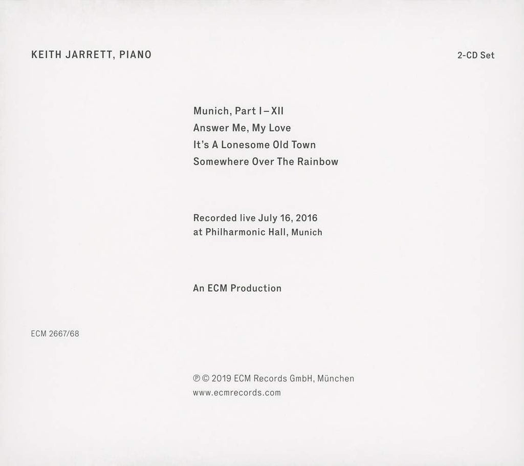 CD New Keith Jarrett Jazz Piano Live Munich 2016 OBI